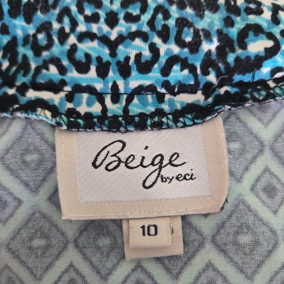 Beige by Eci Turquoise Black Fit Flare Dress 10 Designer Details Turquoise Black - Picture 12 of 14